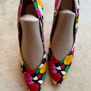 Charles Jourdan Made in France Floral Heel